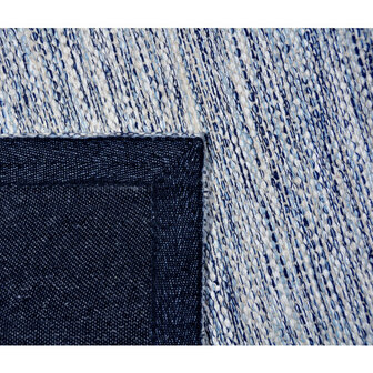 Katoenen uni vloerkleed LIMA kleur blauw