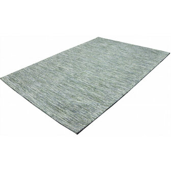 Katoenen uni vloerkleed LIMA kleur groen blauw