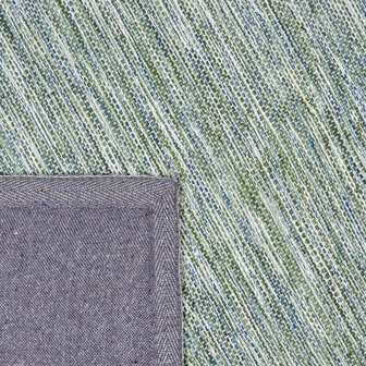 Katoenen uni vloerkleed LIMA kleur groen blauw