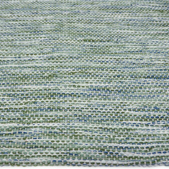 Katoenen uni vloerkleed LIMA kleur groen blauw