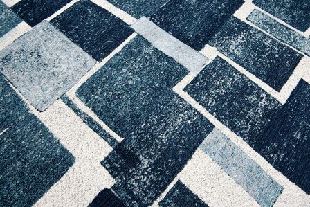 Louis De Poortere vloerkleed, Craft Ice Blue 9355, Lucia design