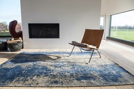 Louis De Poortere vloerkleed, Mad Men Abyss Blue 8629, Cracks design