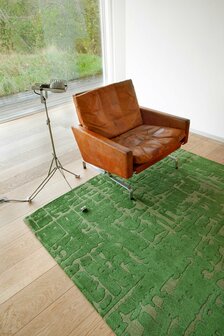 Louis De Poortere vloerkleed, Structures Perrier&rsquo;s Green 9202, Baobab design
