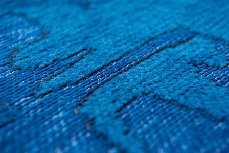 Louis De Poortere vloerkleed, Structures Suarez Blue 9250, Baobab design