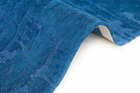 Louis De Poortere vloerkleed, Structures Suarez Blue 9250, Baobab design