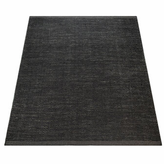 Wollen karpet of vloerkleed FRANSICO 300 kleur antraciet