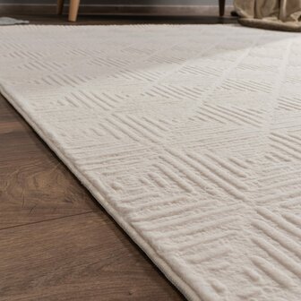 Effen beige karpet of vloerkleed SKY 523  