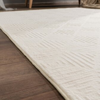 Effen creme karpet of vloerkleed SKY 523  