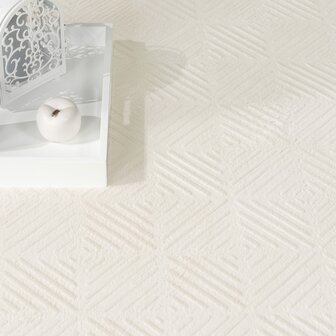 Effen creme karpet of vloerkleed SKY 523  