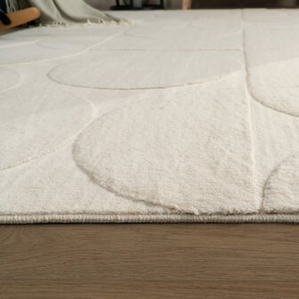 Effen creme karpet of vloerkleed SKY 526