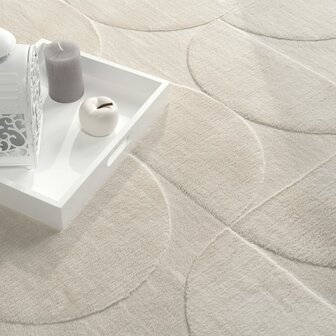 Effen creme karpet of vloerkleed SKY 526
