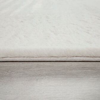 Hoogpolig effen soft vloerkleed SOFTY 780 kleur creme