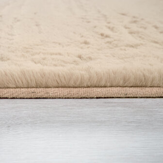 Hoogpolig effen soft vloerkleed SOFTY 780 kleur zand