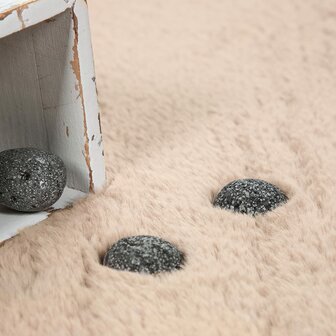 Hoogpolig effen soft vloerkleed SOFTY 780 kleur zand
