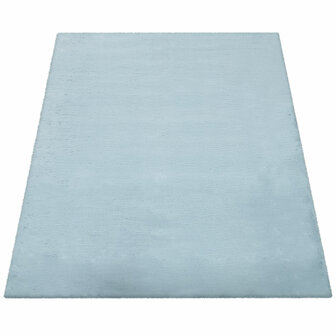 Hoogpolig effen soft vloerkleed SOFTY 780 kleur turquoise