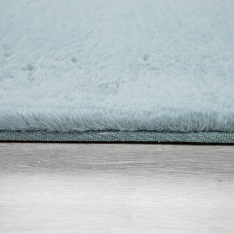 Hoogpolig effen soft vloerkleed SOFTY 780 kleur turquoise