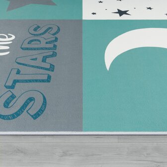 Kinder vloerkleed KIDS 101 kleur turquoise