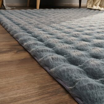Hoogpolig soft vloerkleed ANDRES 741 kleur antraciet