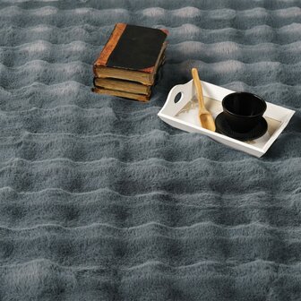 Hoogpolig soft vloerkleed ANDRES 741 kleur antraciet