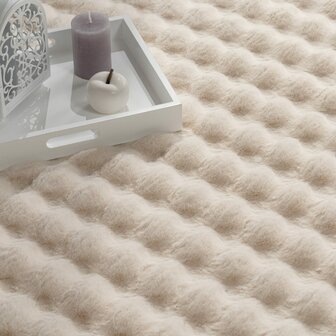 Hoogpolig soft vloerkleed ANDRES 741 kleur creme