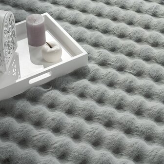Hoogpolig soft vloerkleed ANDRES 741 kleur grijs