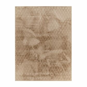Hoogpolig soft vloerkleed ANDRES 742 kleur beige
