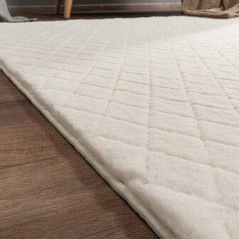 Hoogpolig soft vloerkleed ANDRES 742 kleur creme