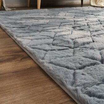 Hoogpolig soft vloerkleed ANDRES 745 kleur antraciet