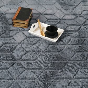 Hoogpolig soft vloerkleed ANDRES 745 kleur antraciet