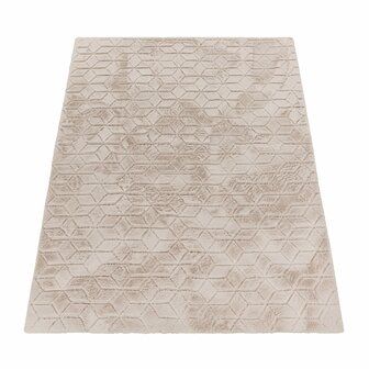 Hoogpolig soft vloerkleed ANDRES 745 kleur beige