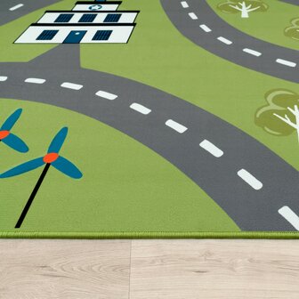 Kinder vloerkleed of karpet KIDDY 562 kleur groen