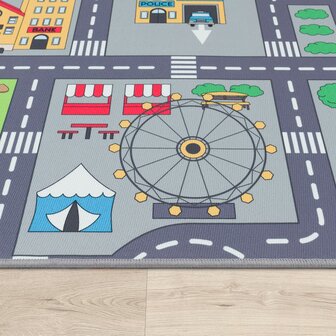Kinder vloerkleed of karpet KIDDY 577 kleur grijs