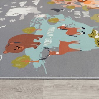 Kinder vloerkleed of karpet KIDDY 581 kleur grijs