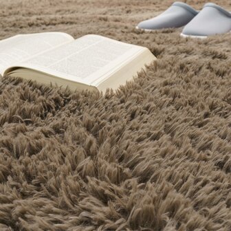Hoogpolig vloerkleed of karpet LONDON 591 kleur taupe