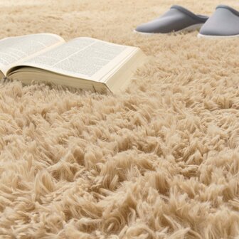 Hoogpolig vloerkleed of karpet LONDON 591 kleur beige