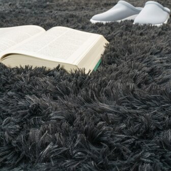 Hoogpolig vloerkleed of karpet LONDON 591 kleur antraciet