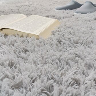 Hoogpolig vloerkleed of karpet LONDON 591 kleur zilver
