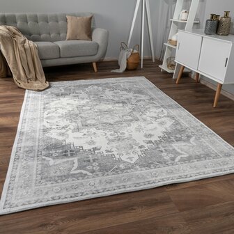 Klassiek vintage vloerkleed of karpet SPECTRUM kleur grijs 462