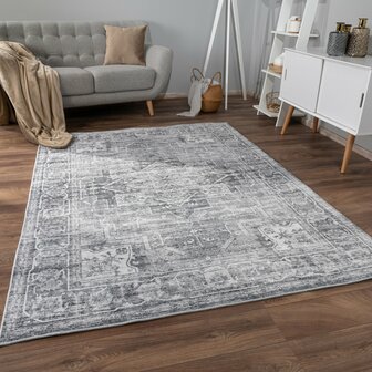 Klassiek vintage vloerkleed of karpet SPECTRUM kleur grijs 461