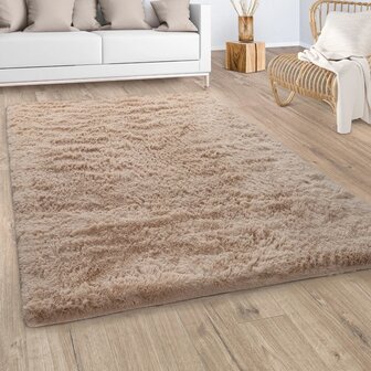 Hoogpolig vloerkleed of karpet LONDON 591 kleur beige
