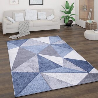 Design vloerkleed BREMEN 874 kleur blauw