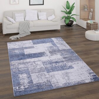 Design vloerkleed BREMEN 873 kleur blauw