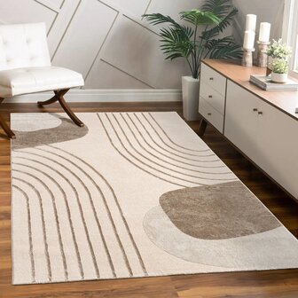 Modern karpet of vloerkleed BRUSSEL 216 kleur beige