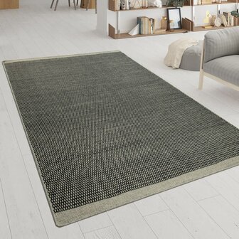 Wollen karpet of vloerkleed FRANSICO 300 kleur grijs