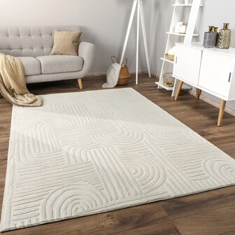 Effen creme karpet of vloerkleed SKY 527