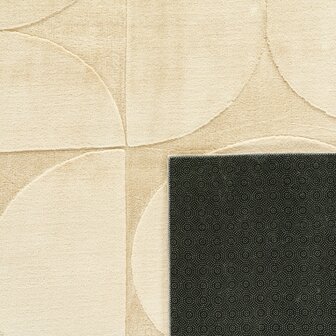 Effen beige karpet of vloerkleed SKY 526 