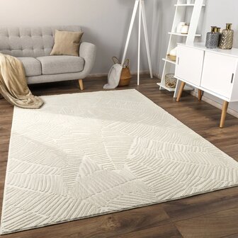 Effen creme karpet of vloerkleed SKY 525