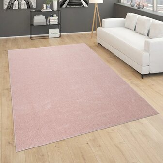 Kortpolig effen vloerkleed PORTUGAL 890 kleur rose