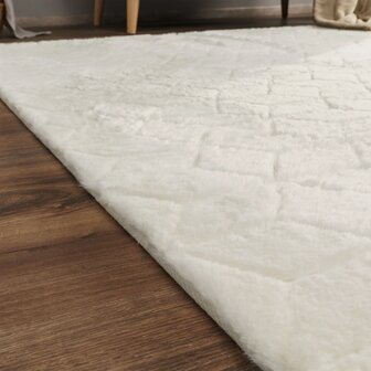 Hoogpolig soft vloerkleed ANDRES 745 kleur creme
