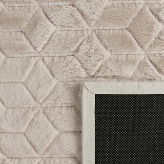 Hoogpolig soft vloerkleed ANDRES 745 kleur beige